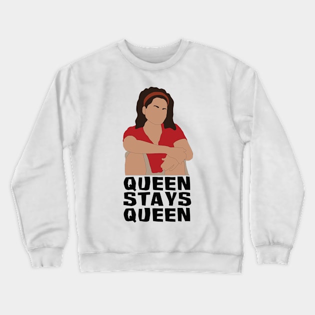 Sandra Queen Stays Queen Graphic Crewneck Sweatshirt by katietedesco